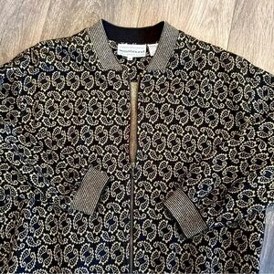 Y2k Metallic Paisley Jacket 1990s Westbound Sport Medium Womens Vintage